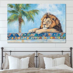 Lion Oasis Tranquility - NicheCanvas