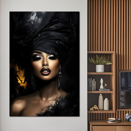 Golden Elegance Portrait - NicheCanvas