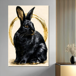 Gilded Hare Watching The Horizon - NicheCanvas