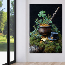 Lucky Clover Gold Pot - NicheCanvas