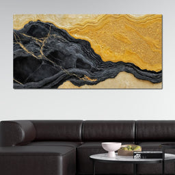 Black Marble Gold Drift - TooplesArt - NicheCanvas