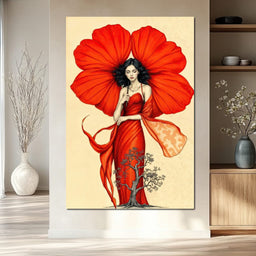 Rooted in Scarlet - TooplesArt - NicheCanvas