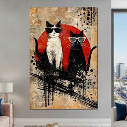 Streetwise Cats With Shades - NicheCanvas