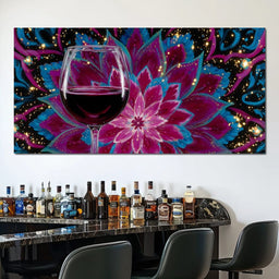 Celestial Petals Wine Mandala - NicheCanvas