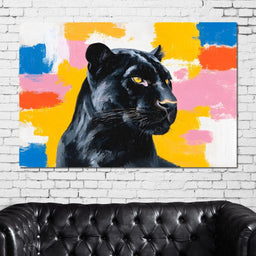 Golden Eyed Black Panther - NicheCanvas