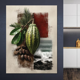 Cacao Pod Coastal Life - NicheCanvas
