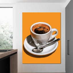 Bold Morning Ritual on Gold - NicheCanvas