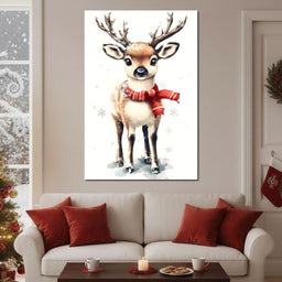 Snowy Baby Reindeer Holiday Charm - NicheCanvas