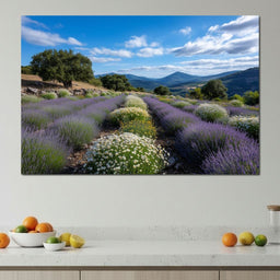 Lavender Fields Mountain Sky - NicheCanvas