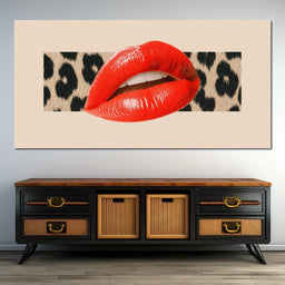 Leopard Kiss Pop Glamour Red - NicheCanvas