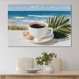 Morning Coffee By The Sea Shore - NicheCanvas