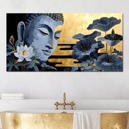 Golden Buddha Lotus Stillness - NicheCanvas