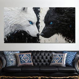 Duality of Wolf Spirits - NicheCanvas