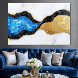 Radiant Rift of Golden Waves - NicheCanvas