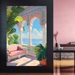 Sunlit Terrace Escape - NicheCanvas