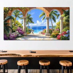 Mediterranean Paradise Vista - NicheCanvas