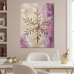 Golden Snowflake Abstract Glow - NicheCanvas