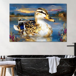 Golden Mallard Lake Sunset - Neal Hackett - NicheCanvas