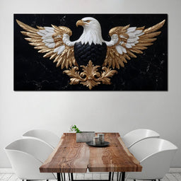 Majestic Gold Eagle Crest Marble - NicheCanvas