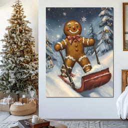 Gingerbread Joy Snowy Trek - NicheCanvas