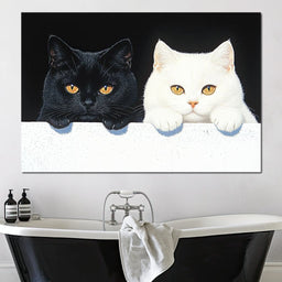 Feline Harmony Contrast - NicheCanvas