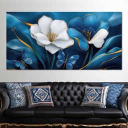 Blue Symphony of Flowers - TooplesArt - NicheCanvas