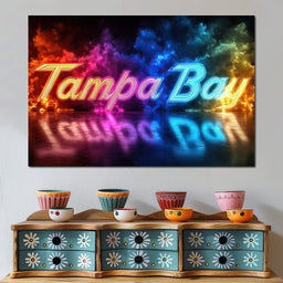 Tampa Bay Neon Night - NicheCanvas