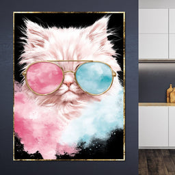Cool Cat Sunglasses Portrait - NicheCanvas