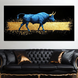 Golden Passage Blue Bull - NicheCanvas