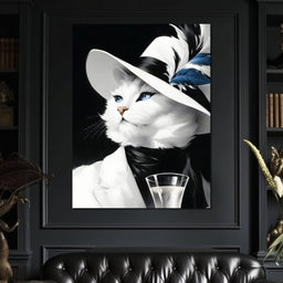 Sophisticated Feline Reverie - NicheCanvas