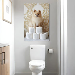 Pomeranian Toilet Tissue Throne - NicheCanvas