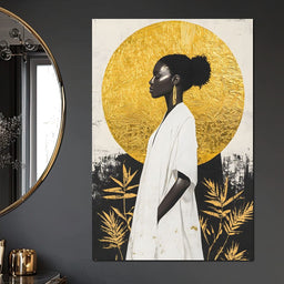 Golden Halo Afrocentric Poise - NicheCanvas