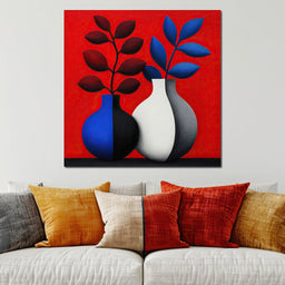 Vases in Crimson Rhythm - TooplesArt - NicheCanvas