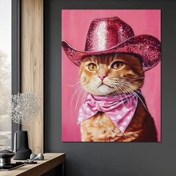 Pink Rodeo Cat Swagger - NicheCanvas