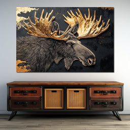 Golden Majesty Among Leaves - NicheCanvas