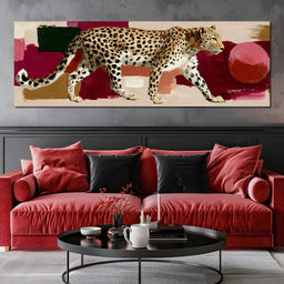 Leopard Stride Sunset Blocks - NicheCanvas