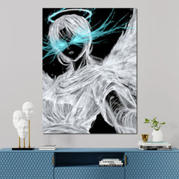 Celestial Guardian Neon Wings - NicheCanvas