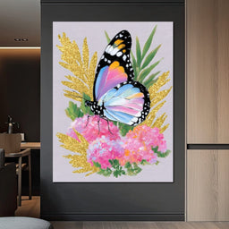 Radiant Butterfly among Blossoms - NicheCanvas