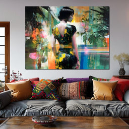 Tropical Garden Muse Portrait - NicheCanvas