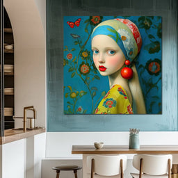 The Girl with the Scarlet Earring - TooplesArt - NicheCanvas