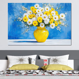 White & Yellow Flowers - NicheCanvas