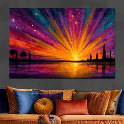 Vibrant Celestial Horizon - NicheCanvas