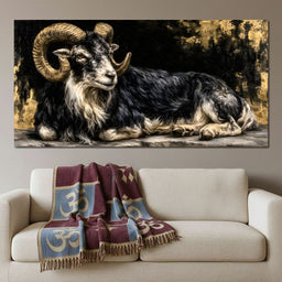 Watchful Ram of the Gilded Void - NicheCanvas