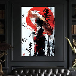 Geisha Elegance Sunlit Shadows - NicheCanvas