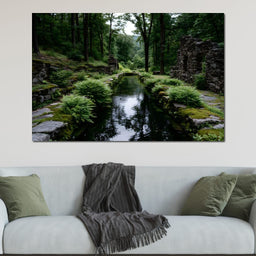 Forest Spring Stone Ruins - NicheCanvas
