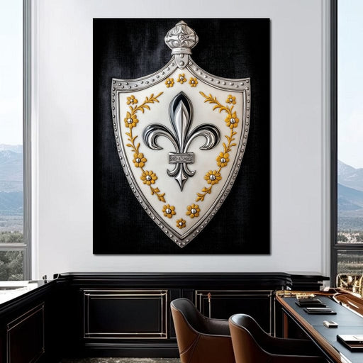 Fleur De Lys Shield Radiance Canvas Print