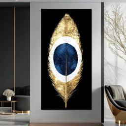 Golden Feather Midnight Eye - NicheCanvas