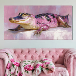 Pink Gator Lounge Portrait - NicheCanvas