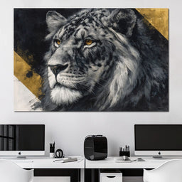 Golden Eyed Lion King - NicheCanvas