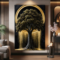 Gilded Roots of Eternal Radiance - NicheCanvas
